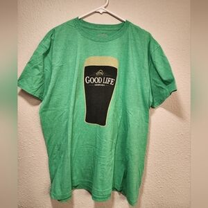 Men's Nebraska The Good Life Green Guinness Beer Soft Feel T-Shirt St. Patricks
